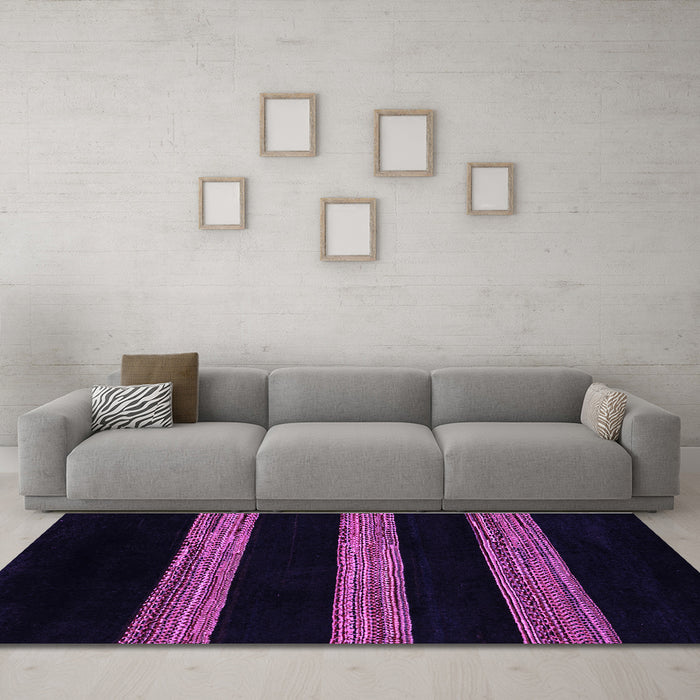 Machine Washable Abstract Purple Modern Area Rugs in a Living Room, wshabs5319pur