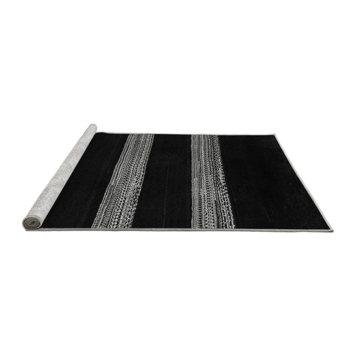 Sideview of Machine Washable Abstract Gray Modern Rug, wshabs5319gry