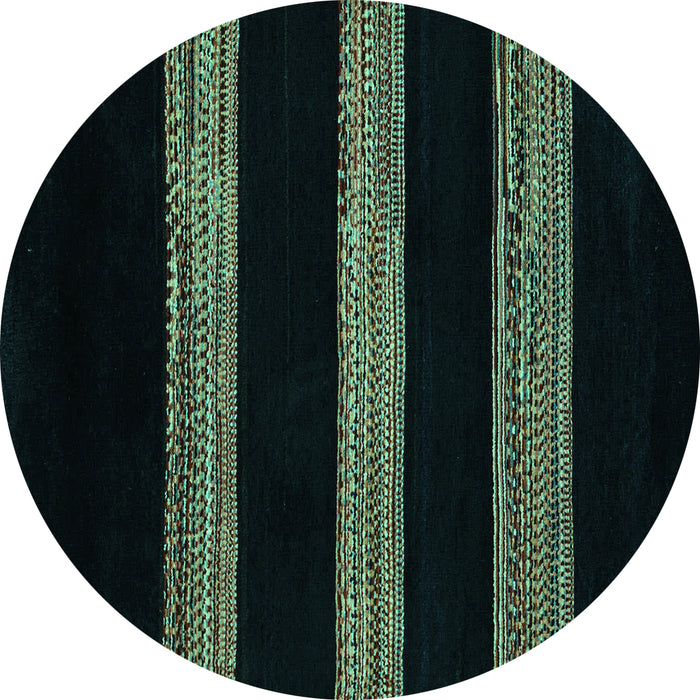 Round Abstract Turquoise Modern Rug, abs5319turq