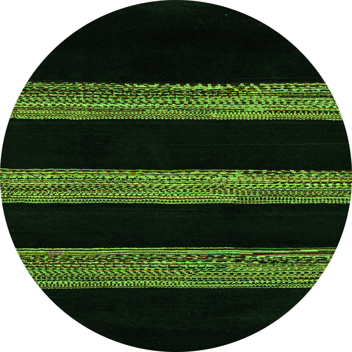 Round Abstract Green Modern Rug, abs5319grn