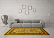 Machine Washable Abstract Yellow Modern Rug in a Living Room, wshabs531yw