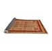 Sideview of Abstract Orange Modern Rug, abs531org