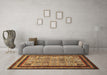 Machine Washable Abstract Brown Modern Rug in a Living Room,, wshabs531brn