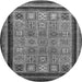 Round Machine Washable Abstract Gray Modern Rug, wshabs531gry