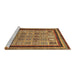 Sideview of Machine Washable Abstract Brown Modern Rug, wshabs531brn