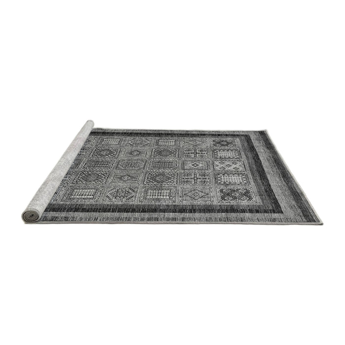 Sideview of Machine Washable Abstract Gray Modern Rug, wshabs531gry