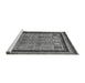 Sideview of Machine Washable Abstract Gray Modern Rug, wshabs531gry