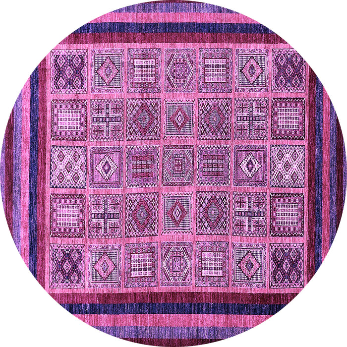 Round Abstract Purple Modern Rug, abs531pur