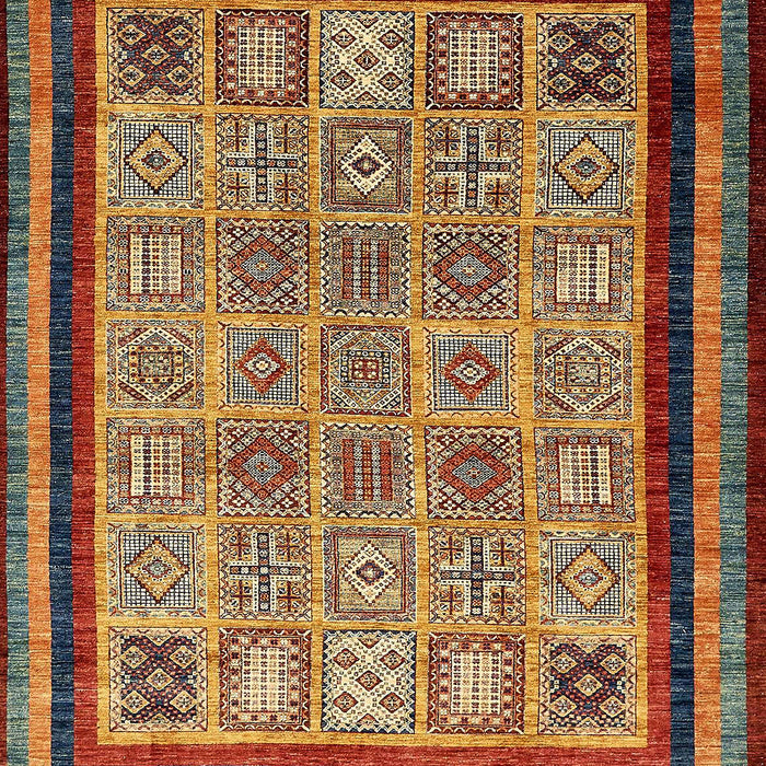 Machine Washable Abstract Saffron Red Rug, wshabs531