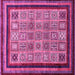 Square Machine Washable Abstract Pink Modern Rug, wshabs531pnk