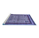 Sideview of Machine Washable Abstract Blue Modern Rug, wshabs531blu