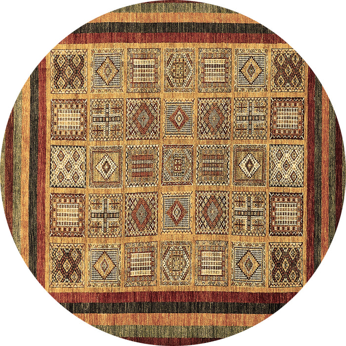 Round Machine Washable Abstract Brown Modern Rug, wshabs531brn