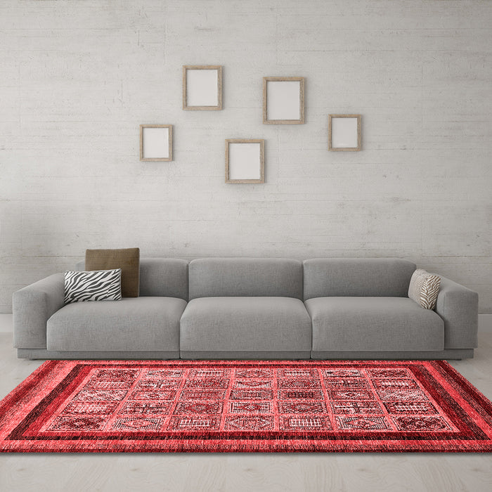 Modern Red Washable Rugs