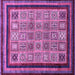 Square Machine Washable Abstract Purple Modern Area Rugs, wshabs531pur