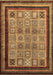 Machine Washable Abstract Brown Modern Rug, wshabs531brn