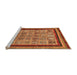 Sideview of Machine Washable Abstract Orange Modern Area Rugs, wshabs531org