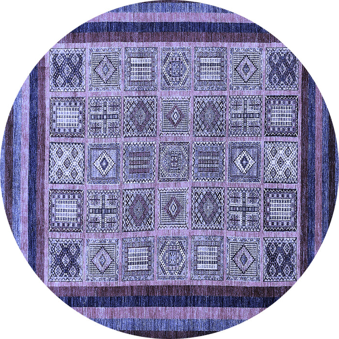 Round Machine Washable Abstract Blue Modern Rug, wshabs531blu