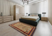 Abstract Saffron Red Modern Rug in a Bedroom, abs531