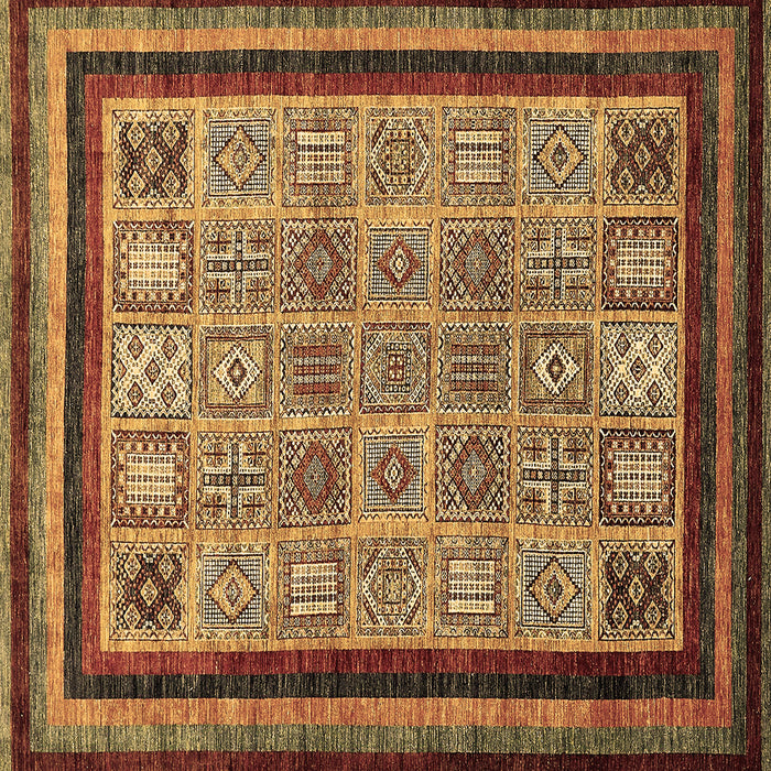 Square Machine Washable Abstract Brown Modern Rug, wshabs531brn