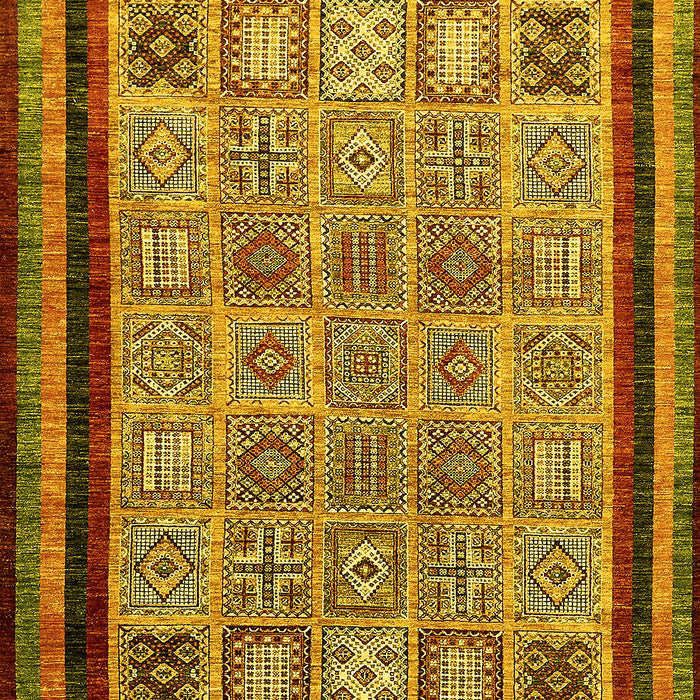 Machine Washable Abstract Yellow Modern Rug, wshabs531yw