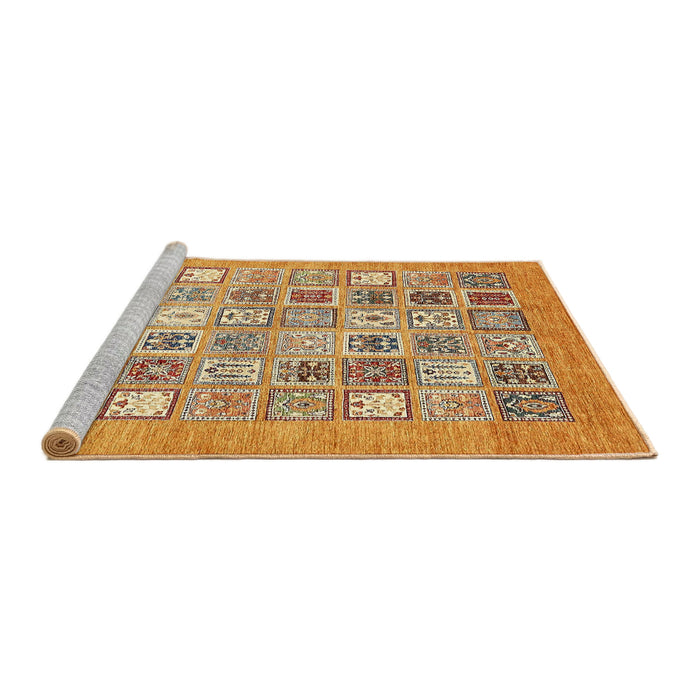 Sideview of Machine Washable Abstract Yellow Orange Rug, wshabs532