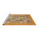 Sideview of Machine Washable Abstract Yellow Orange Rug, wshabs532