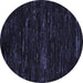 Round Abstract Blue Modern Rug, abs5320blu