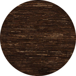 Round Machine Washable Abstract Bakers Brown Rug, wshabs5320