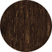 Round Machine Washable Abstract Brown Modern Rug, wshabs5320brn