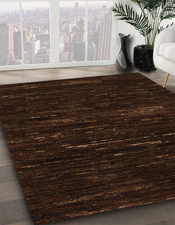 Machine Washable Abstract Bakers Brown Rug in a Family Room, wshabs5320