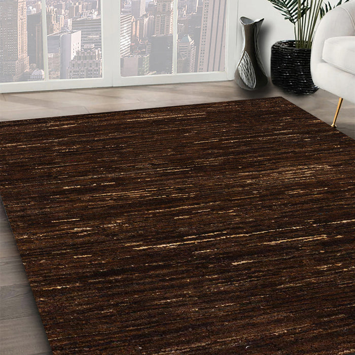 Machine Washable Abstract Bakers Brown Rug in a Family Room, wshabs5320