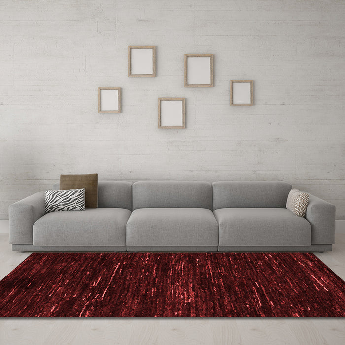 Modern Red Washable Rugs
