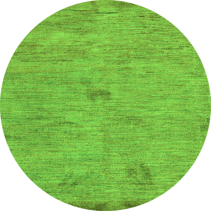 Round Abstract Green Modern Rug, abs5321grn