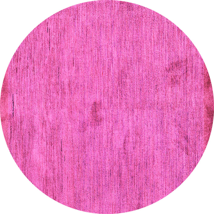 Round Machine Washable Abstract Pink Modern Rug, wshabs5321pnk