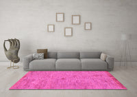 Machine Washable Abstract Pink Modern Rug, wshabs5321pnk