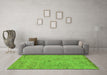 Machine Washable Abstract Green Modern Area Rugs in a Living Room,, wshabs5321grn