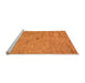 Sideview of Machine Washable Abstract Orange Modern Area Rugs, wshabs5321org