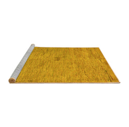 Sideview of Machine Washable Abstract Yellow Modern Rug, wshabs5321yw