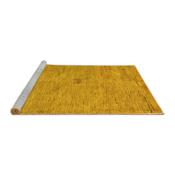 Sideview of Machine Washable Abstract Yellow Modern Rug, wshabs5321yw