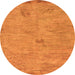 Round Abstract Orange Modern Rug, abs5321org