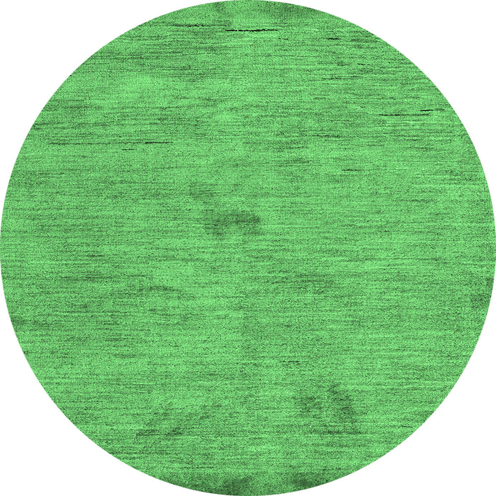 Round Abstract Emerald Green Modern Rug, abs5321emgrn