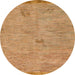 Round Abstract Orange Modern Rug, abs5321