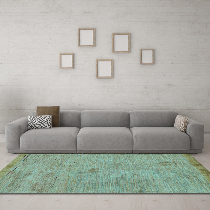 Machine Washable Abstract Light Blue Modern Rug in a Living Room, wshabs5321lblu