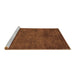 Sideview of Machine Washable Abstract Brown Modern Rug, wshabs5322brn