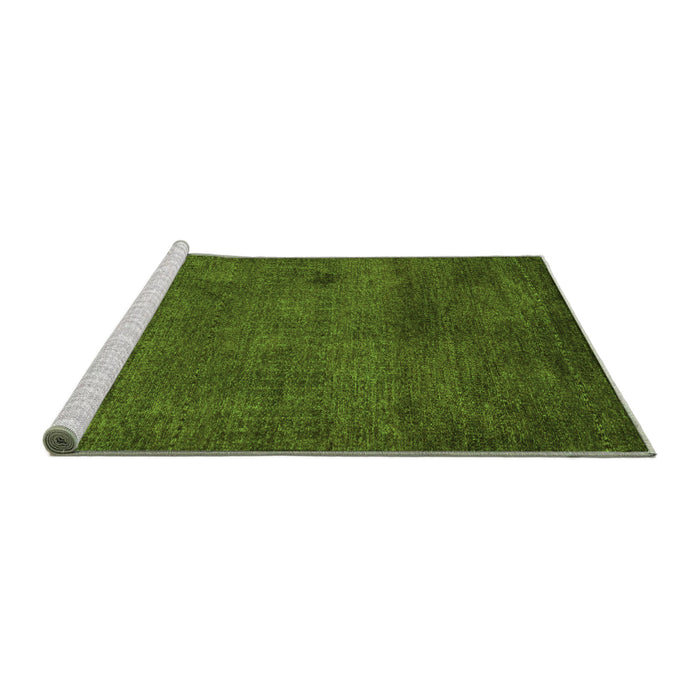 Sideview of Machine Washable Abstract Green Modern Area Rugs, wshabs5322grn