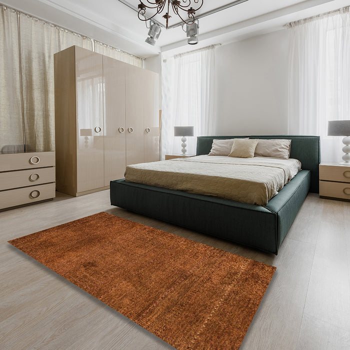 Abstract Sedona Brown Modern Rug in a Bedroom, abs5322