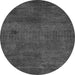 Round Abstract Gray Modern Rug, abs5322gry