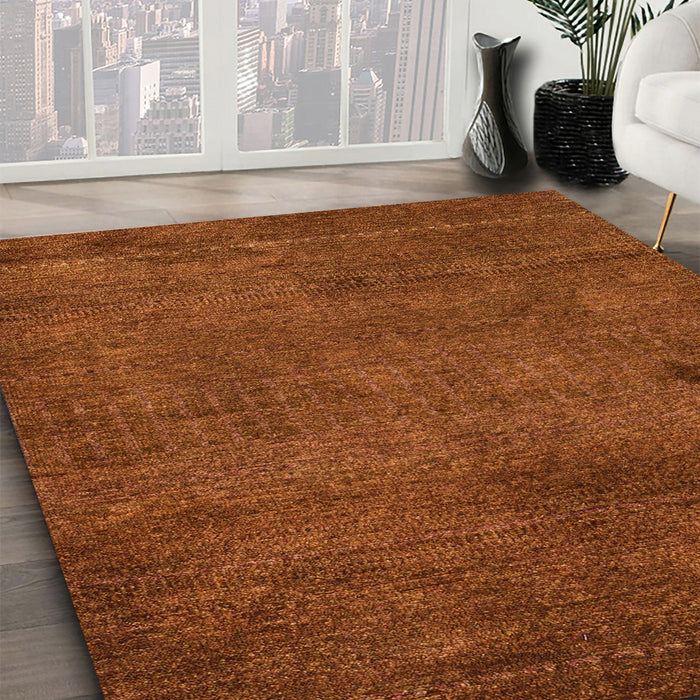 Abstract Sedona Brown Modern Rug in Family Room, abs5322