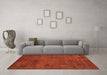 Machine Washable Abstract Orange Modern Area Rugs in a Living Room, wshabs5322org