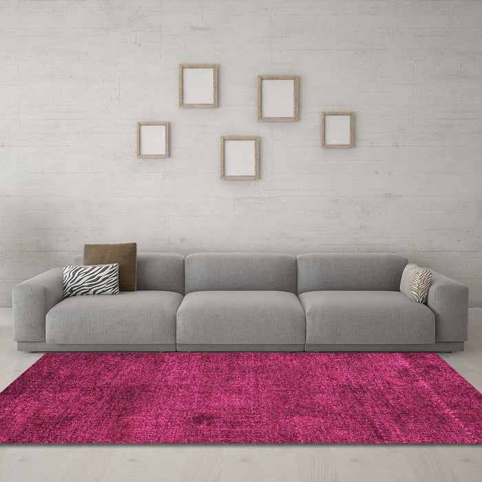 Machine Washable Abstract Pink Modern Rug in a Living Room, wshabs5322pnk